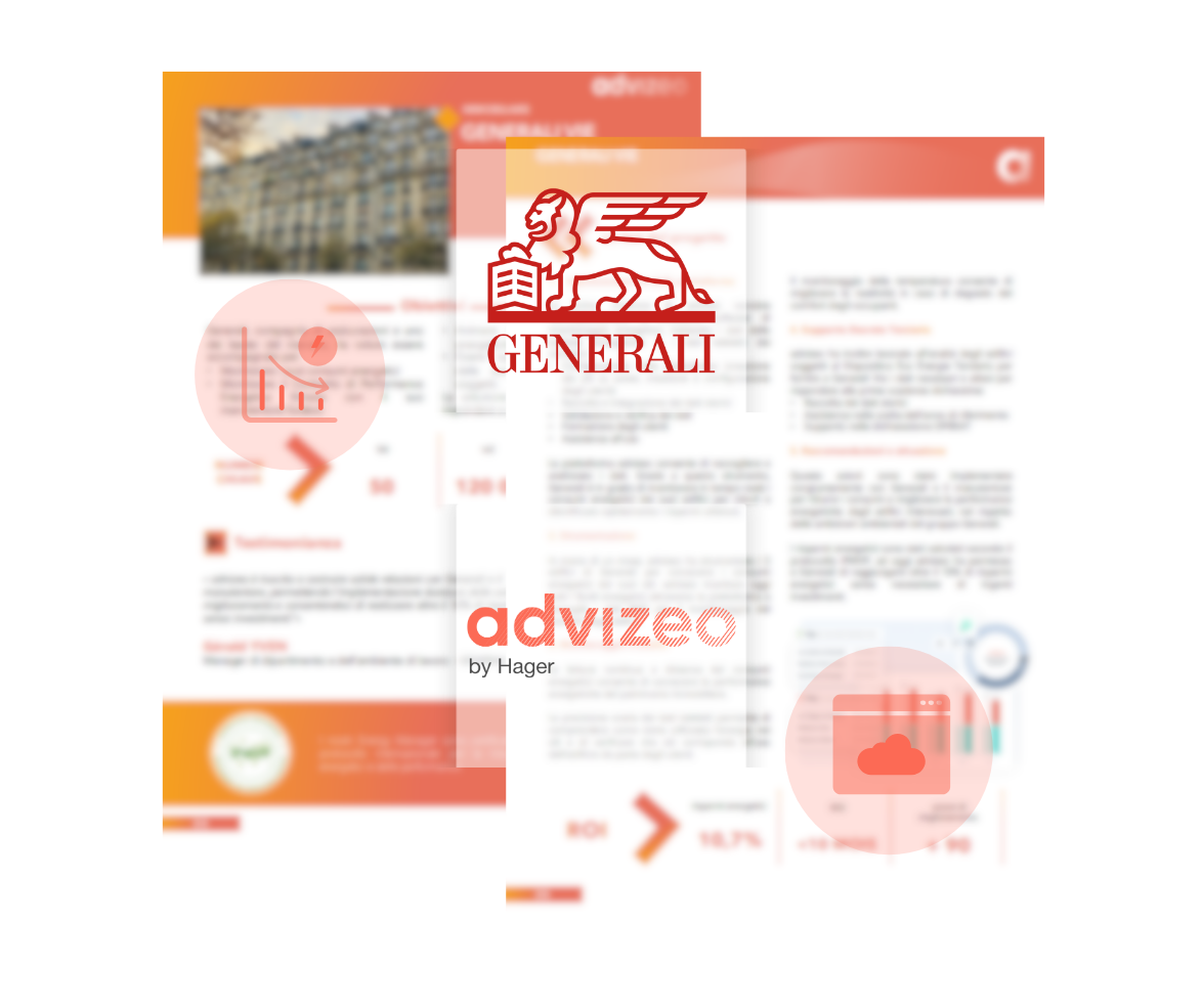 Teaser del caso studio Generali sul risparmio energetico con Advizeo